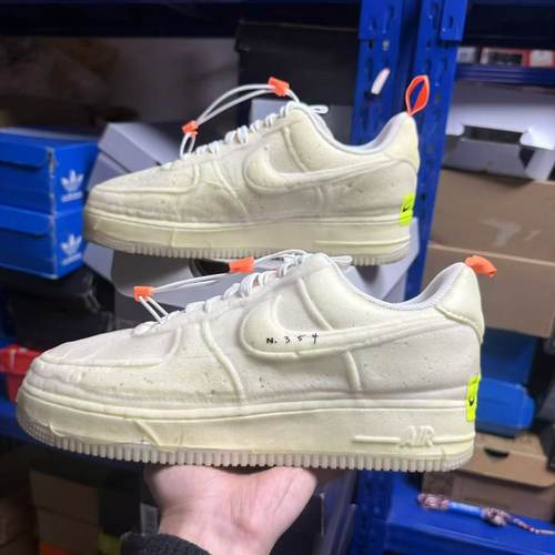 耐克 Air Force 1 AF1 米白橘 海绵泡泡糖男子运动板鞋CV1754-100