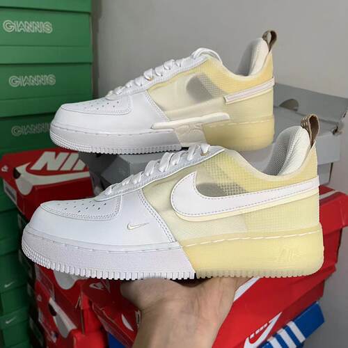 Nike耐克 Air Force 1 低帮防滑耐磨运动休闲鞋 白黄 DH7615-100