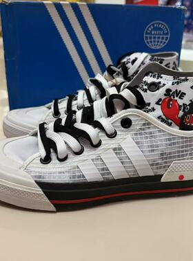 阿迪达斯三叶草男鞋女鞋2021新款运动鞋休闲鞋涂鸦高帮板鞋GY5340