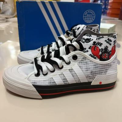 阿迪达斯三叶草男鞋女鞋2021新款运动鞋休闲鞋涂鸦高帮板鞋GY5340