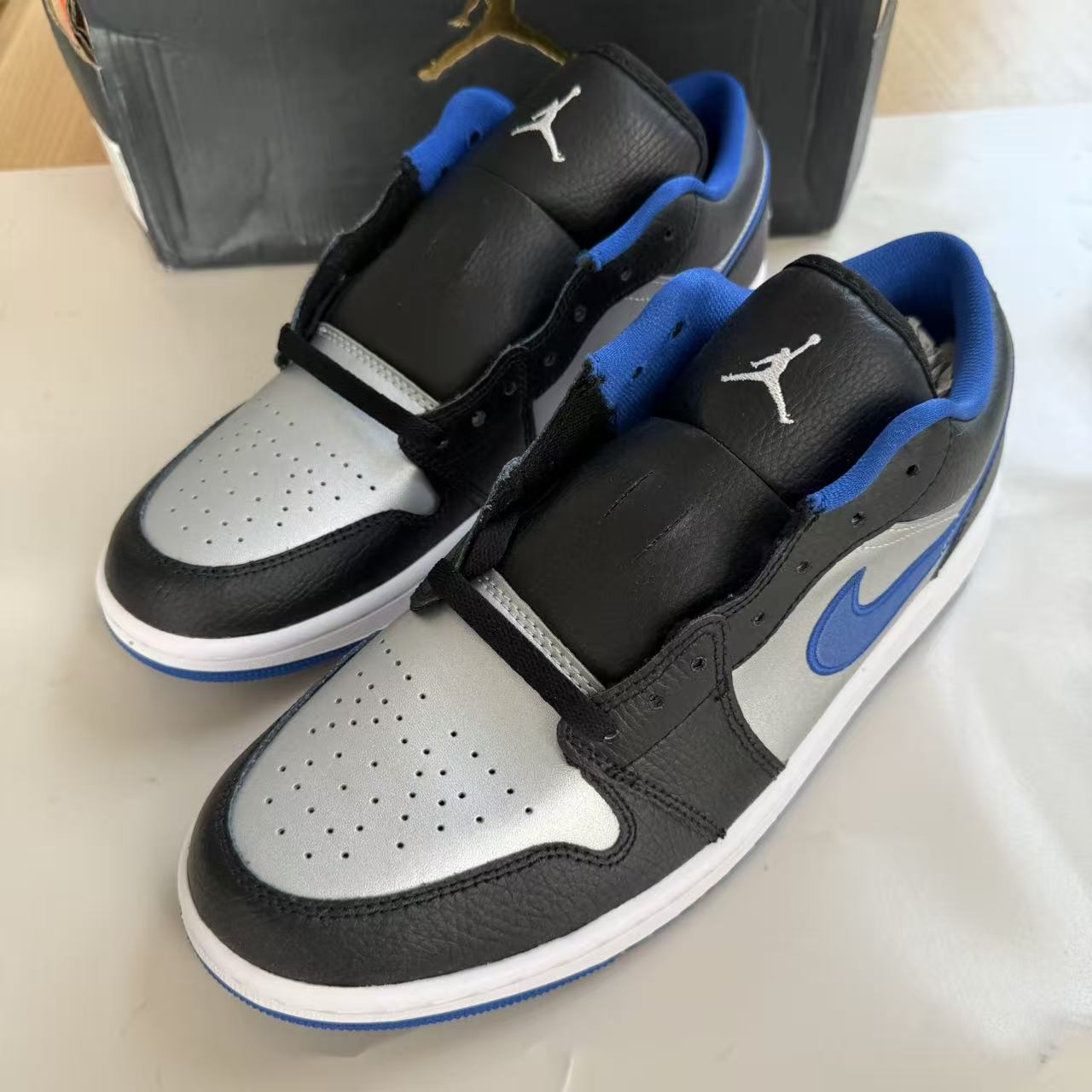Air Jordan 1 Low AJ1 黑蓝 男运动休闲复古低帮篮球鞋553558-007
