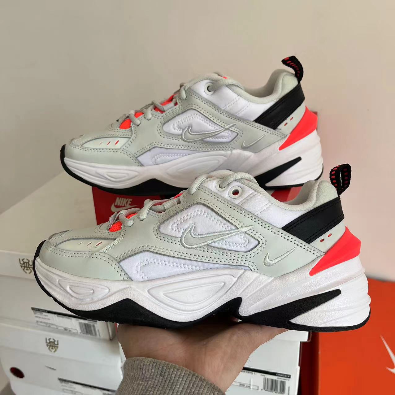 耐克Nike M2K Tekno白红系带复古女子运动跑步鞋休闲鞋AO3108-401