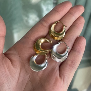 复古手提包 哑光金银色双层设计简约耳扣日系简约小众文艺高级感