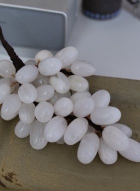 葡萄美酒。天然阿富汗玉造型感白色水果50颗摆件时髦高级氛围家居