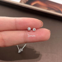 JASMINE*925 sterling silver super shiny one small ear stud 2.5-6mm synthetic zircon ear stud for both men and women thumbnail 2