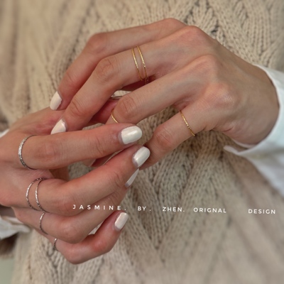 纯银材质不掉色防过敏戒指包金