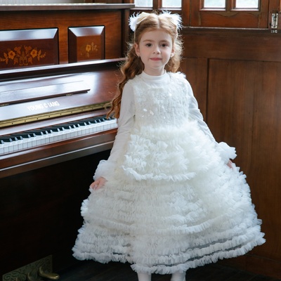 女童25秋冬高级感蓬蓬蛋糕背心裙