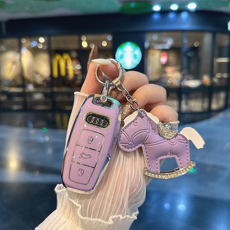 适用奥迪钥匙套新款A3L/A7/A8L/A6L/Q6/Q7扣Q8包Q4-Etron壳男女款