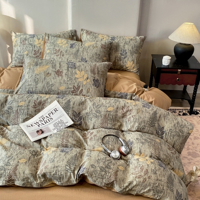 小清木棉新皱皱双层纱四件套