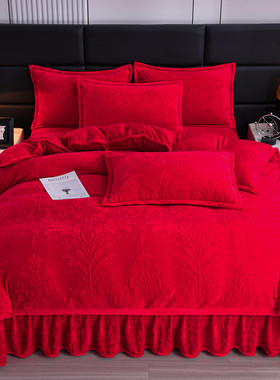 MM2025新款雕花绒床盖四件套亲肤柔软单双人四件套1