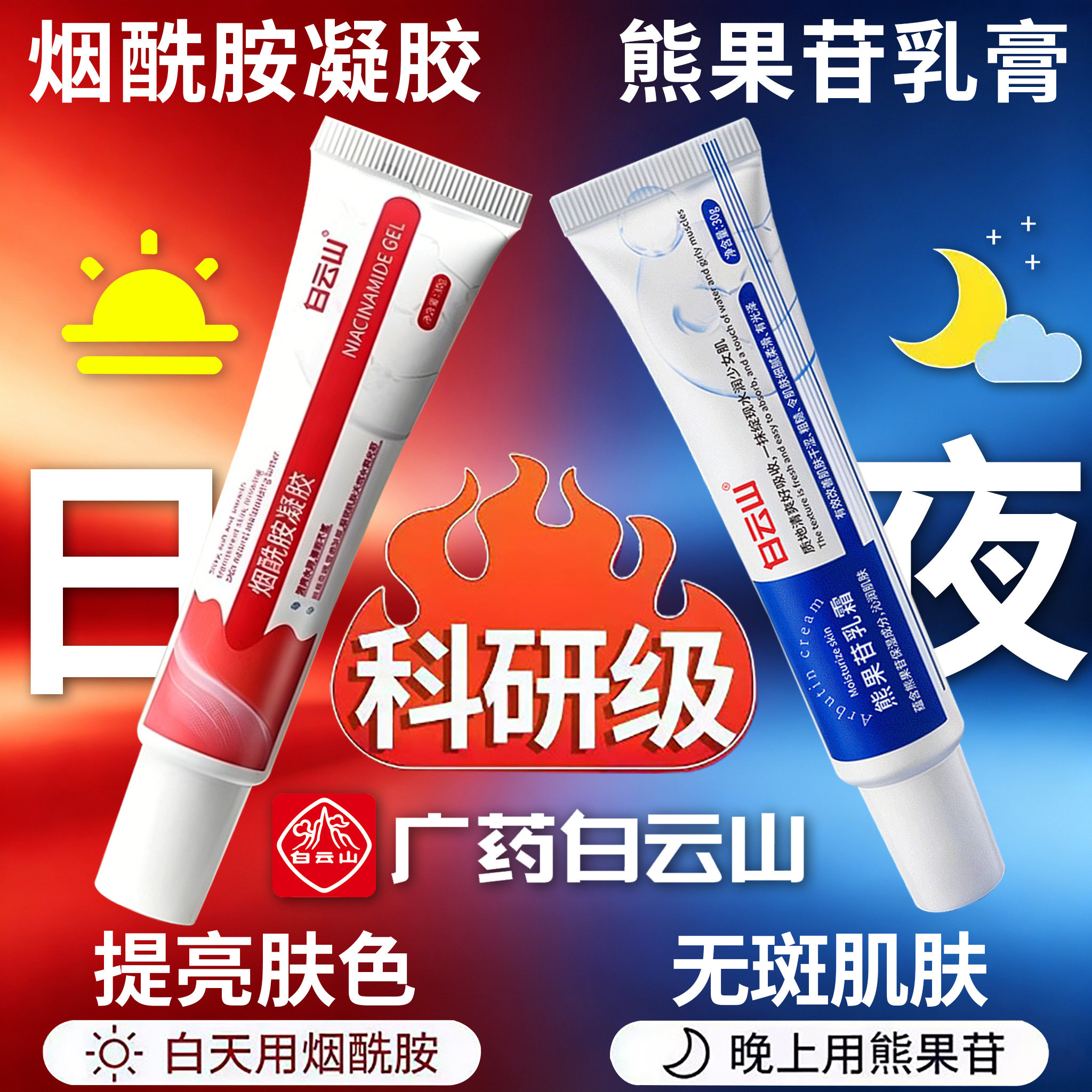 白云山烟酰胺凝胶熊果苷乳膏正品图片