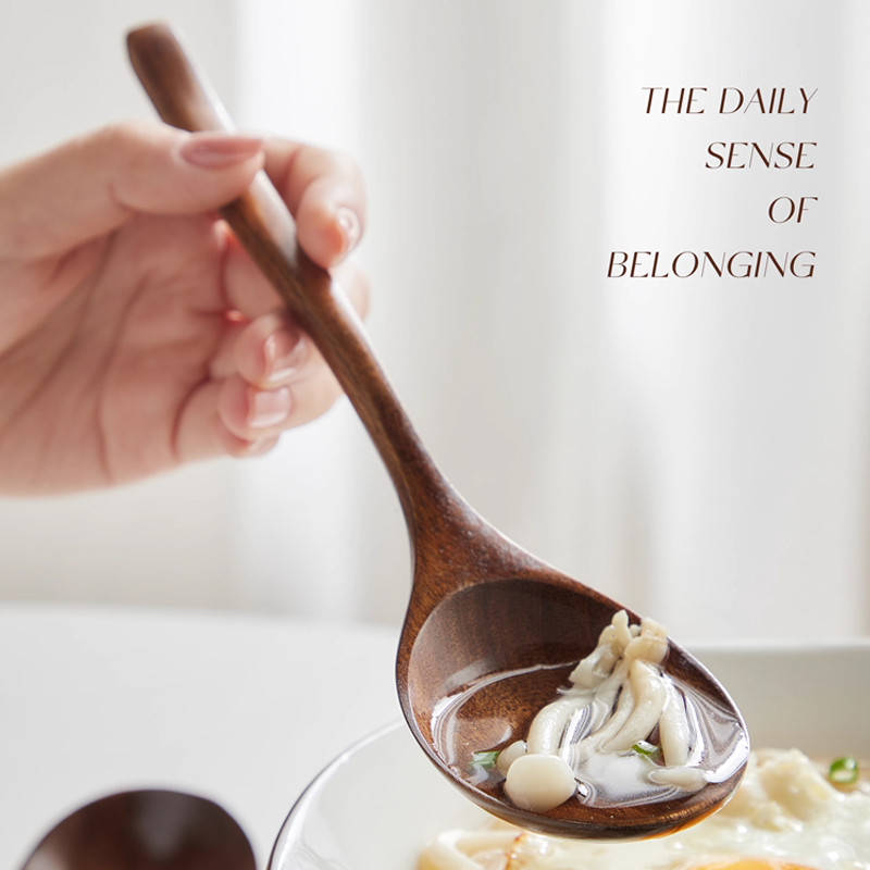 日式吃饭长柄家用木汤勺