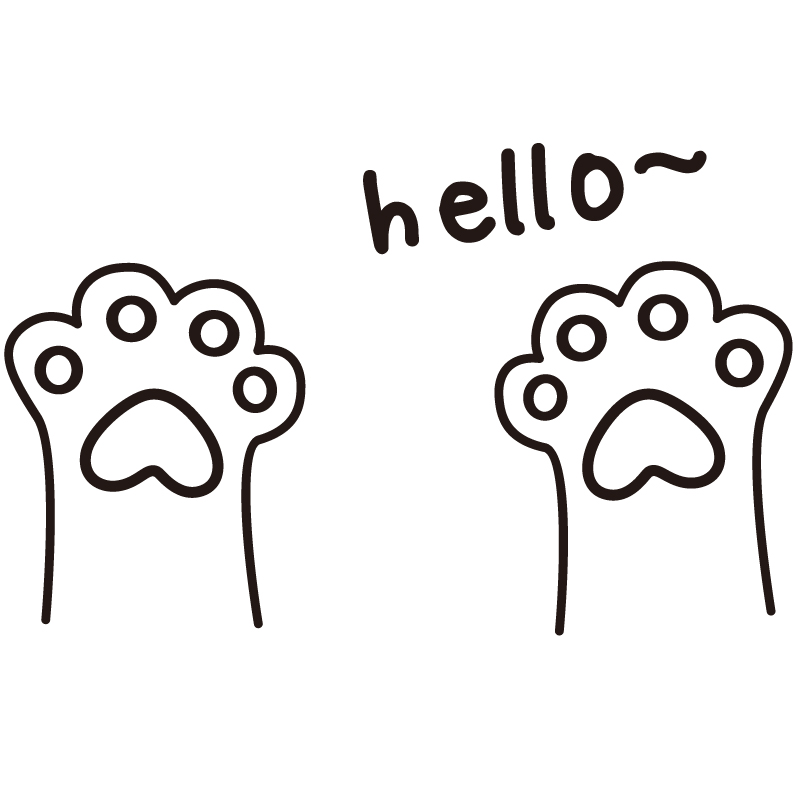 可爱猫爪hell你好墙贴装纸宠物p-117店童店橱铺窗玻璃门o背景墙装