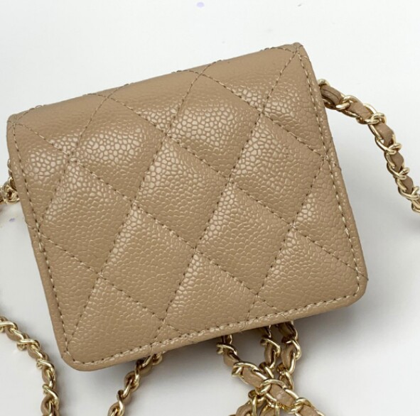 新款斜挎迷你小小包零钱卡包真皮菱格链条leather bag handbag