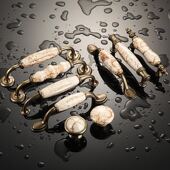 欧式 抽屉橱柜衣柜拉手现代简约柜子门把手 柜门陶瓷复古大理石美式
