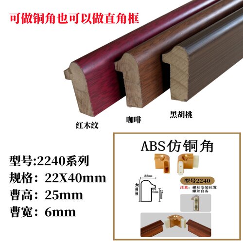 ABS仿铜胡桃色相框线条可拼包