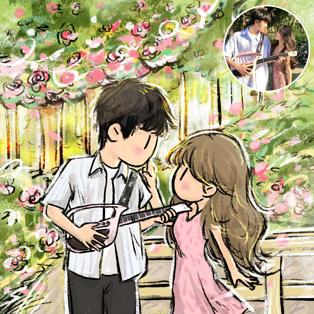 newmasu手绘头像微信画像定制油画蜡笔真人照片卡通动漫情侣设计s