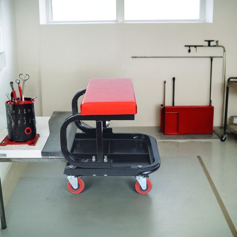 福欧多功能修车凳可升降调节移动凳洗车美容工作抛光凳收纳工具