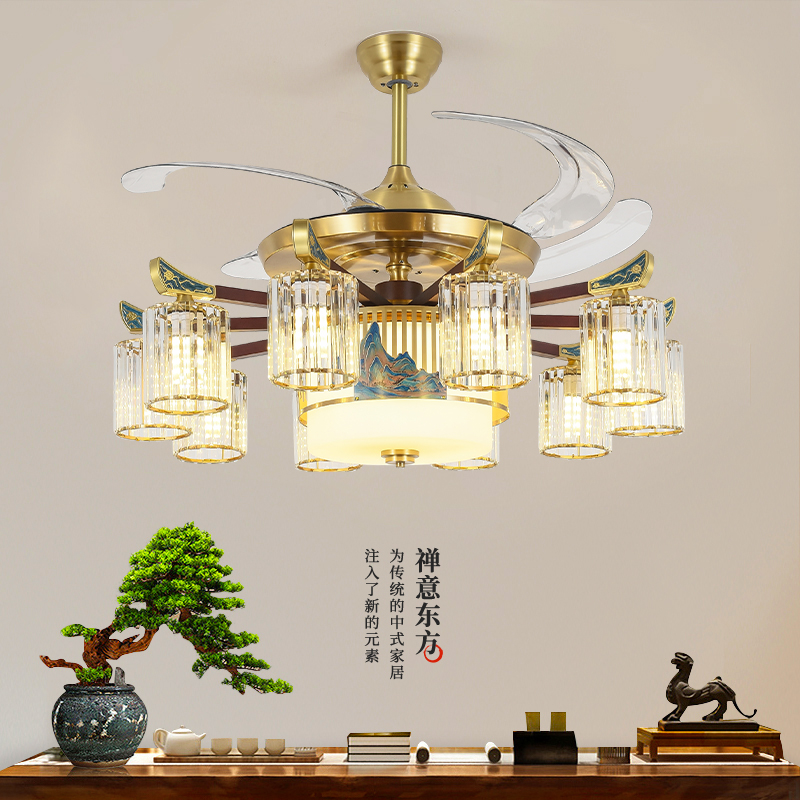 客厅卧室餐厅新中式水晶吊灯