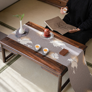 国风防水茶席简约家用复古茶桌干泡席桌旗垫子茶道配件 皓澜庭中式