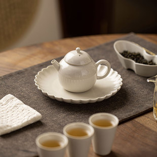 泡茶壶单壶 皓澜庭草木灰手工茶壶功夫茶具陶瓷家用复古带过滤中式