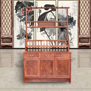 缅甸花梨木衣帽架中式玄关台门厅柜大果紫檀柜式进门衣帽架储物柜