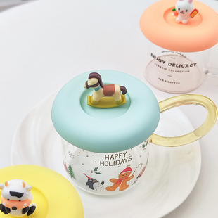 食品级硅胶杯盖防尘防虫卡通杯盖马克杯杯盖子茶杯盖水杯杯盖通用