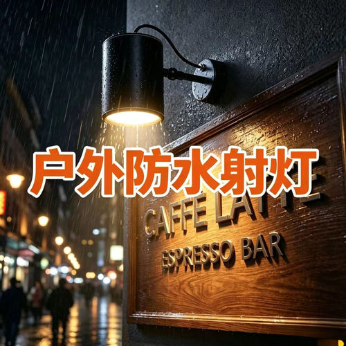 招牌射灯户外防水牌匾广告牌庭院民宿门口led照明灯室外露台壁灯