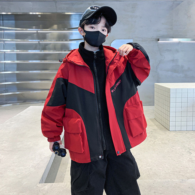 男童三合一冲锋衣春秋款2