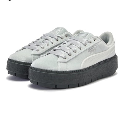 【厚底鞋】复古天鹅绒增高松糕鞋休闲鞋女PUMA彪马PLATFORM406752