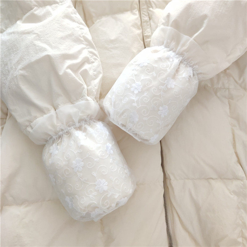 双层半透明羽绒服短袖套工作护袖