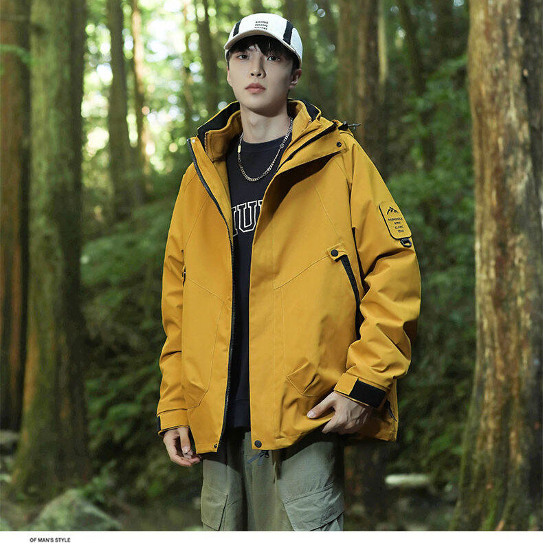 山系潮流！户外情侣冲锋衣保暖加绒加厚可拆卸内胆防风防水