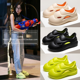 夏外穿包头凉拖鞋 踩屎感沙滩凉鞋 异形洞洞鞋 花儿与少年辛芷蕾同款