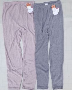 日单自发热女士保暖打底长裤65%聚酯纤维35%人造丝两面起毛秋裤