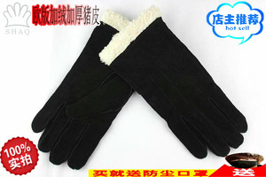 外贸外理欧版女冬舒棉绒加厚防风寒猪皮骑行保暖手套（促销包邮）