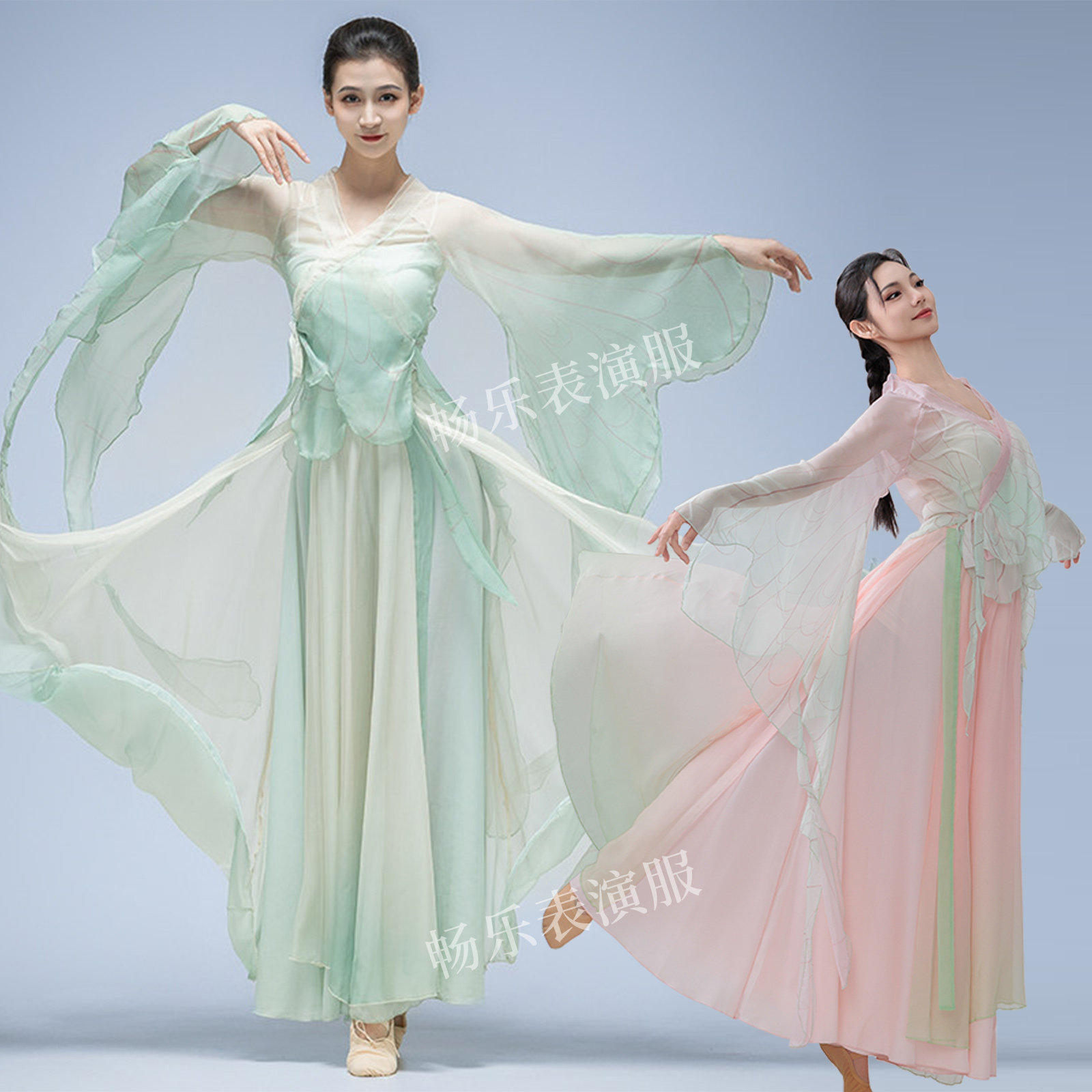 古典舞演出服女新中式蝴蝶仙子渐变身韵纱衣飘逸仙气中国风表演服