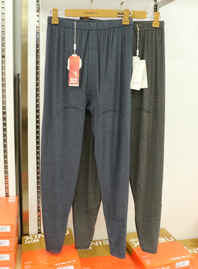 新一步男士热得快薄款秋裤磨毛衬裤带护膝保暖裤发热男线裤39592
