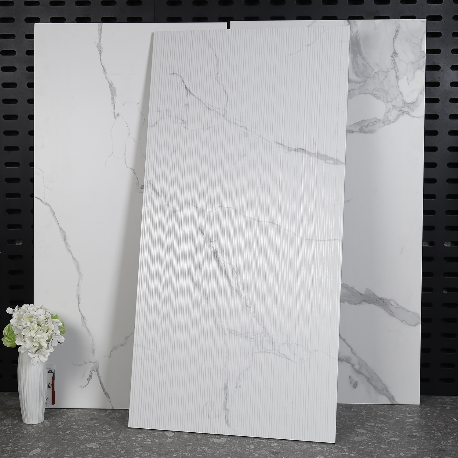 卡拉拉白拉槽瓷砖卫生间墙砖厨房鱼肚白岩板600x1200寒江雪地板砖