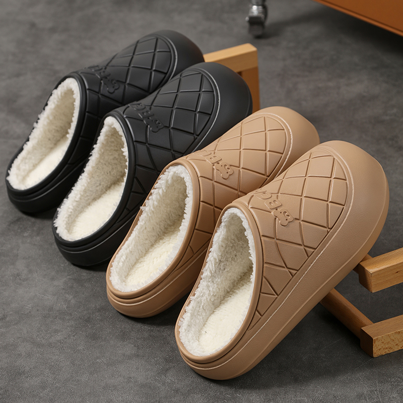 棉拖鞋女士室内踩屎感加绒冬季