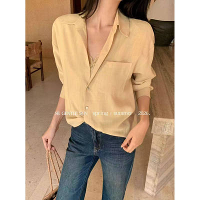 长袖衬衣女天丝衬衫小衫