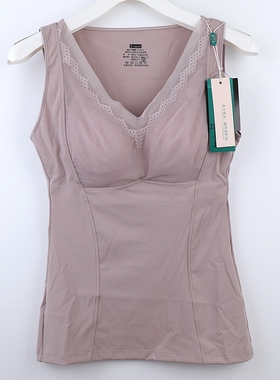 香月明美秋冬单层免穿文胸保暖背心乳胶蚕丝修身内穿打底衣68882