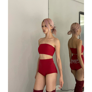 欧美原创辣妹heels爵士钢管抹胸可拆卸胸垫外穿跳舞上衣纯色背心