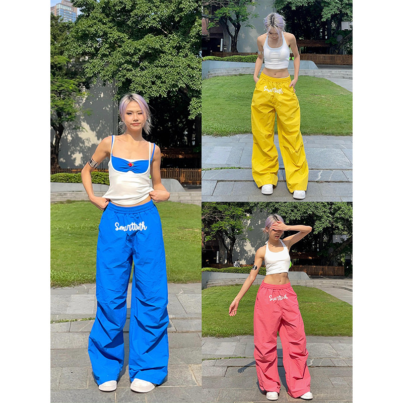 YAMMYUKI街头多巴胺字母印花长裤