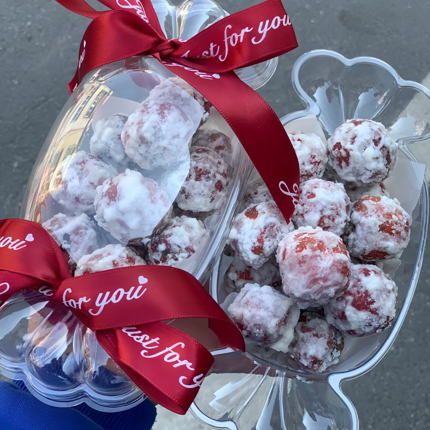 新年冬季山楂雪球透明包装盒蛋糕甜品手提盒入冬礼物糖葫芦打包盒