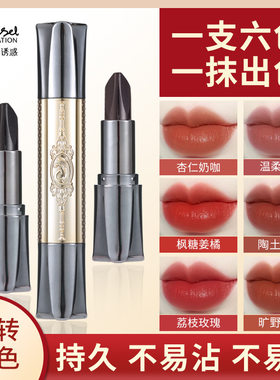 天使的诱惑六色双头口红保湿丝绒