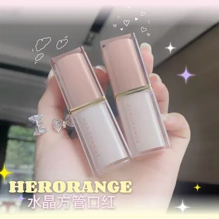 HERORANGE柔雾缎彩口红透亮雾面柔焦清透自然显色持久不沾杯黄皮