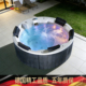 德国精工户外按摩浴缸4 5人位圆形亚克力冲浪恒温氛围灯光SPA大池