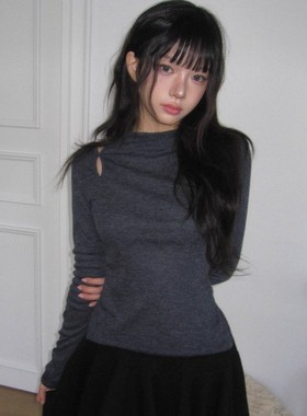 直邮 首尔印象韩代 25fw modimood博主同款修身镂空显瘦长袖T恤女