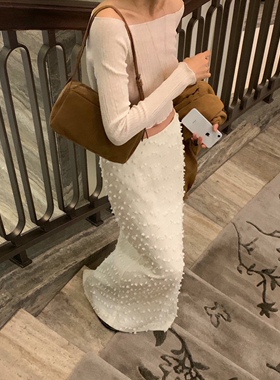 直邮 首尔印象韩代 25fw needmore温柔法式后开叉H型长款半身裙