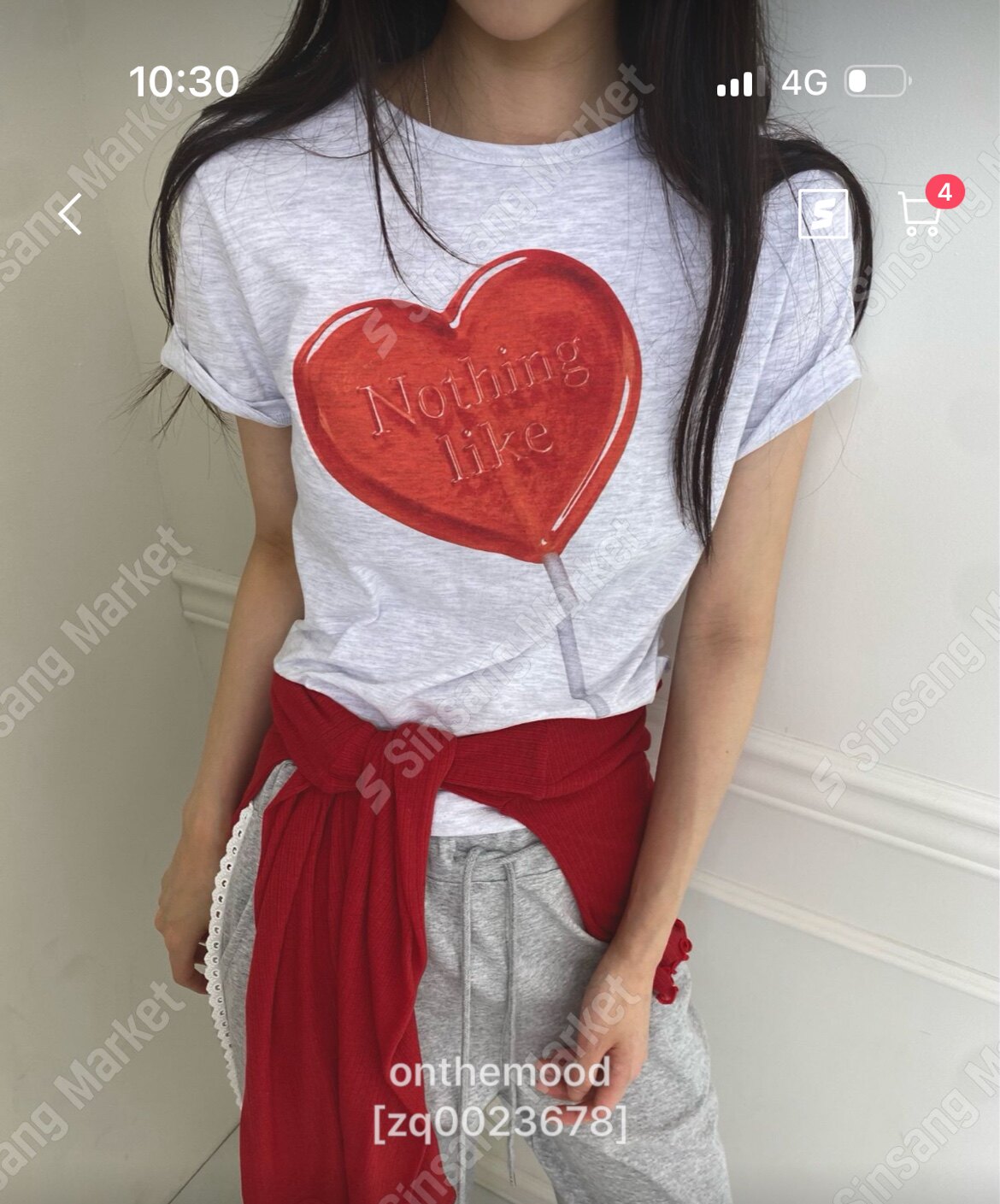 直邮 onthemood 首尔印象韩代 26ss 爱心棒棒糖印花棉质短袖T恤女